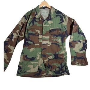 USMC Woodland Camo BDU Field Jacket Mens Medium Long Military Surplus EGA 949
